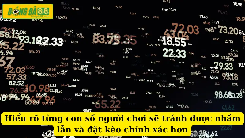Hiểu rõ từng con số người chơi sẽ tránh được nhầm lẫn và đặt kèo chính xác hơn