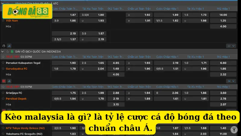 Kèo malaysia là gì? là tỷ lệ cược cá độ bóng đá theo chuẩn châu Á.